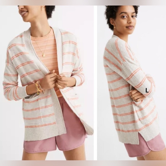 Madewell Sweaters - Madewell Bradley Cardigan Sweater blue size Stripes Pockets Grandpa Sweater M